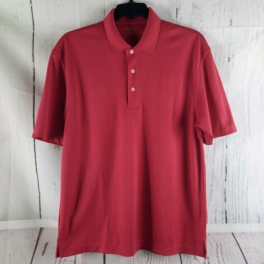 Sport Tek Mens Red Golf Polo Shirt Size L